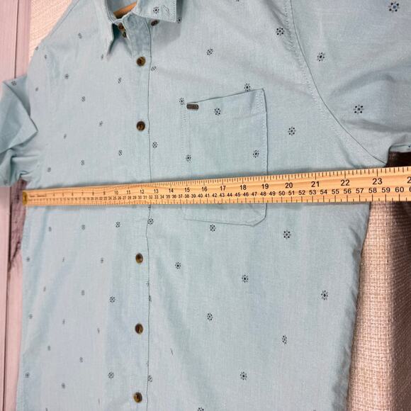 Rip Curl Mens Woven Short Sleeve Button Down Shirt Blue Size XL - Picture 7 of 8